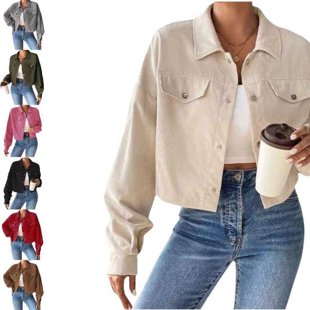 Autumn 2025 Winter Women's Elegant Slim Fit Short Zipper Polo Collar Jacket S2609158NCD