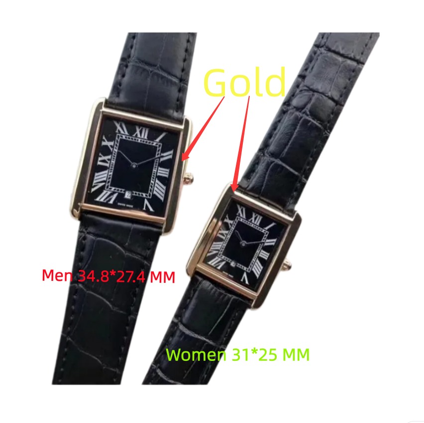 TOP Luxury brand Wrist-watch TANK CARity Womens tank Watch Square Watches Premium Quartz Movement strap Bracelet Waterproof lady banquet Wristwatche