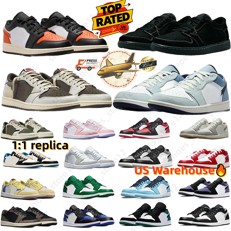 Men Women Trainers Sports Sneakers 2026 LOW OG 1s 1 Basketball Shoes Chicago Lost and Found True Blue Patent Bred University Blue Light Smoke Grey D