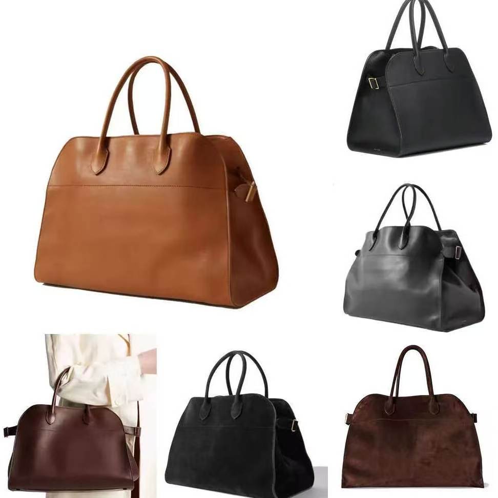 TR Margaux 15 12 Sac fourre-tout Designer Femmes Top Poignée Sac à main en cuir Sac à bandoulière de luxe en daim marron grande capacité Sac de v