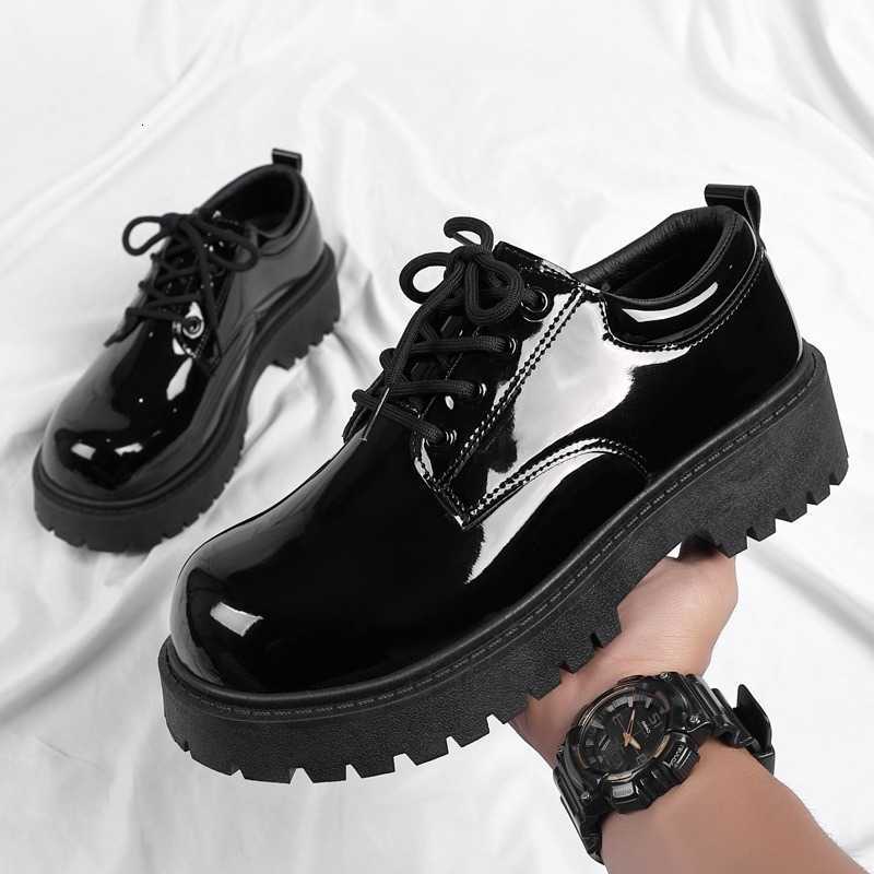 2025 Leather Shoes Unisex Black Spring Platform Lace-up Oxfords Shoes Non Slip Comforts Men's Women Casual Work Shoes Plus 37-46 H260915