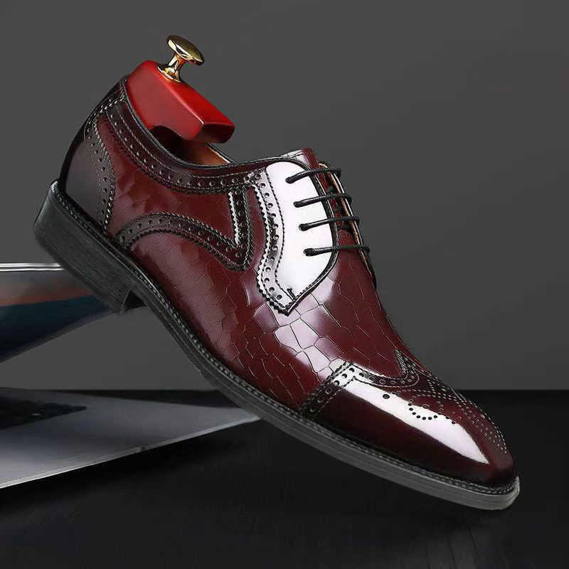 Shoes Dress High Men's Quality Business Leather Shoes Pointed Toe Trend Man Wedding Shoe Durable Men Shoes 38-48 Zapatos H260915