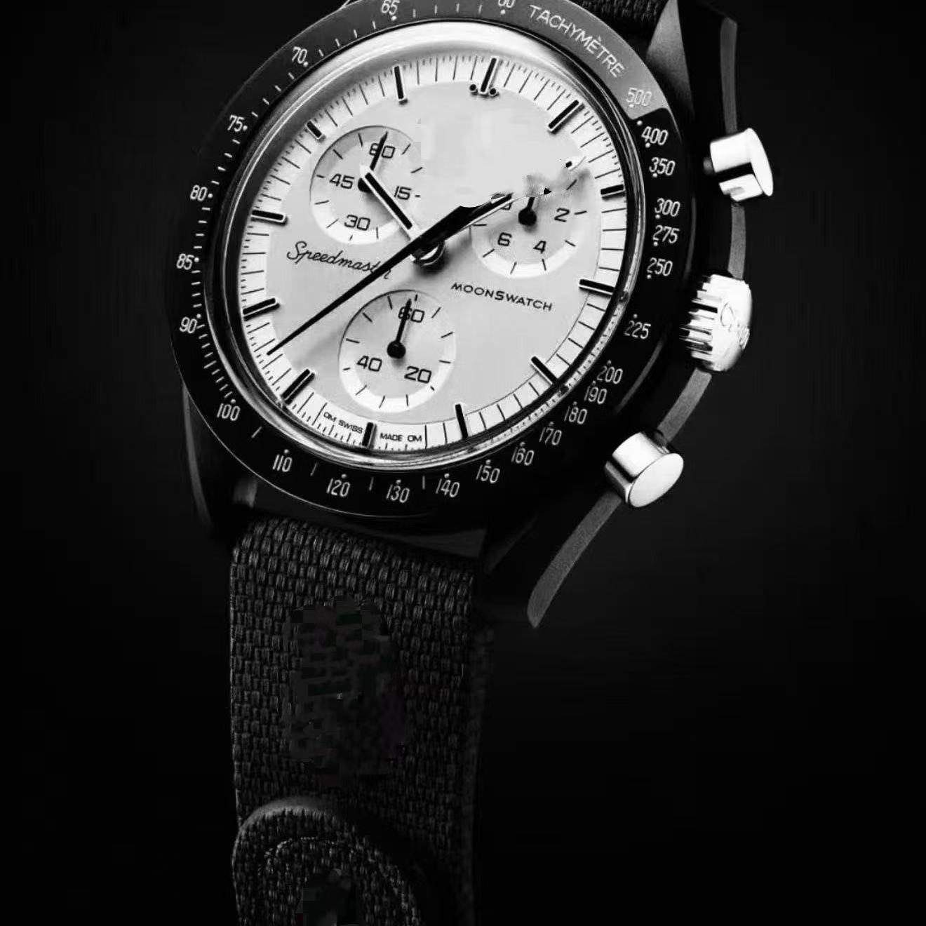 New 2027 Bioceramic Planet Moon Quarz Watch Mission to Mercury 42mm Full Function Chronograph Mens Couple Joint Name Wristwatches 1965 box