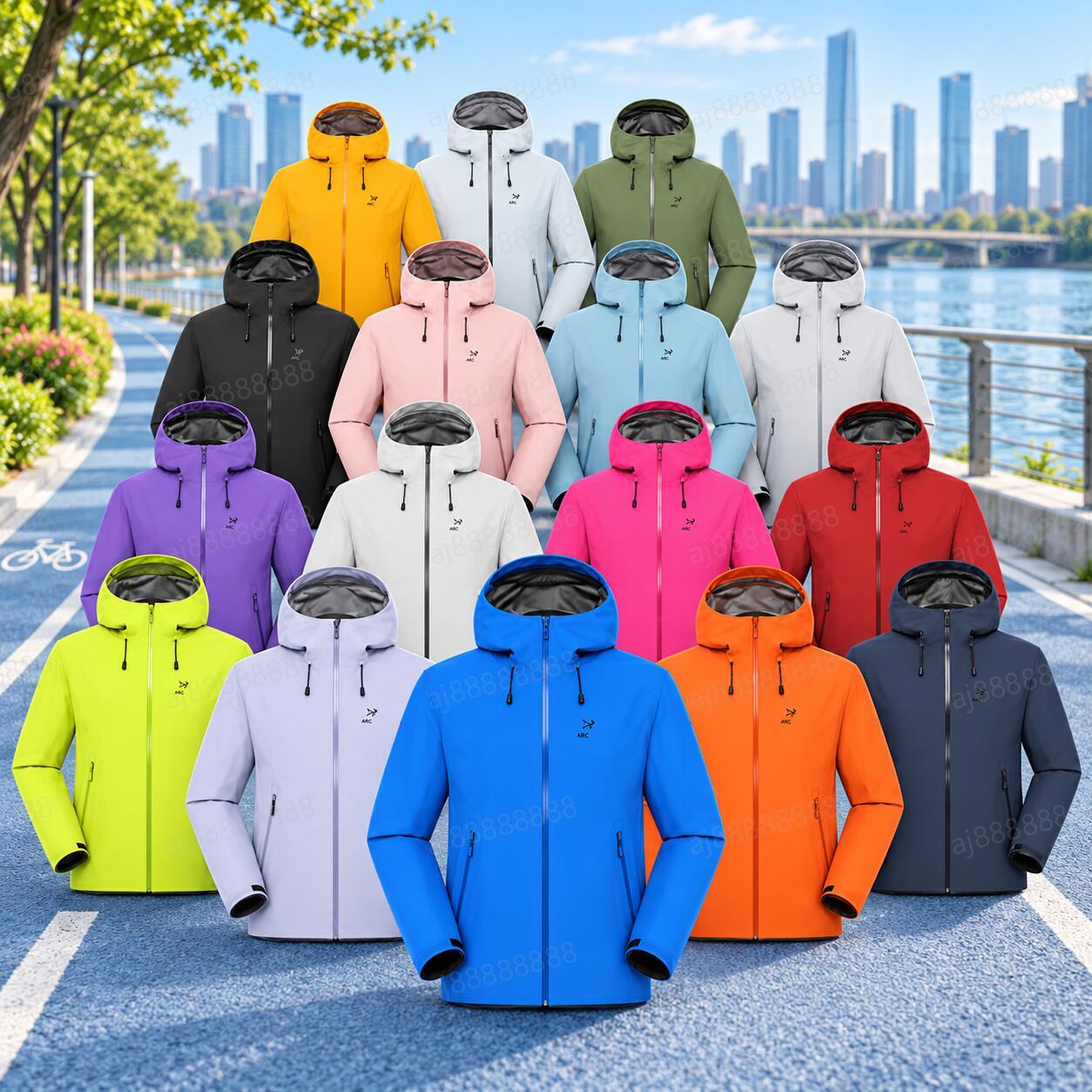 Arcteryxilly Men Women Waterproof Cycling Jacket Windproof Breathable Hooded Bike Coat for Road Cycling MTB Outdoor Sports