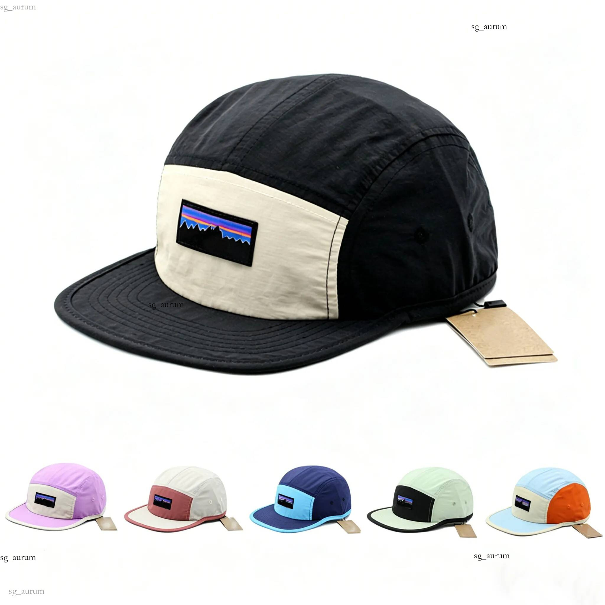 Candy Colors Unisex Color Block 5-Panel Quick Dry Mountain Patch Adjustable Outdoor Sun Designer Hat Sports Baseball Cap