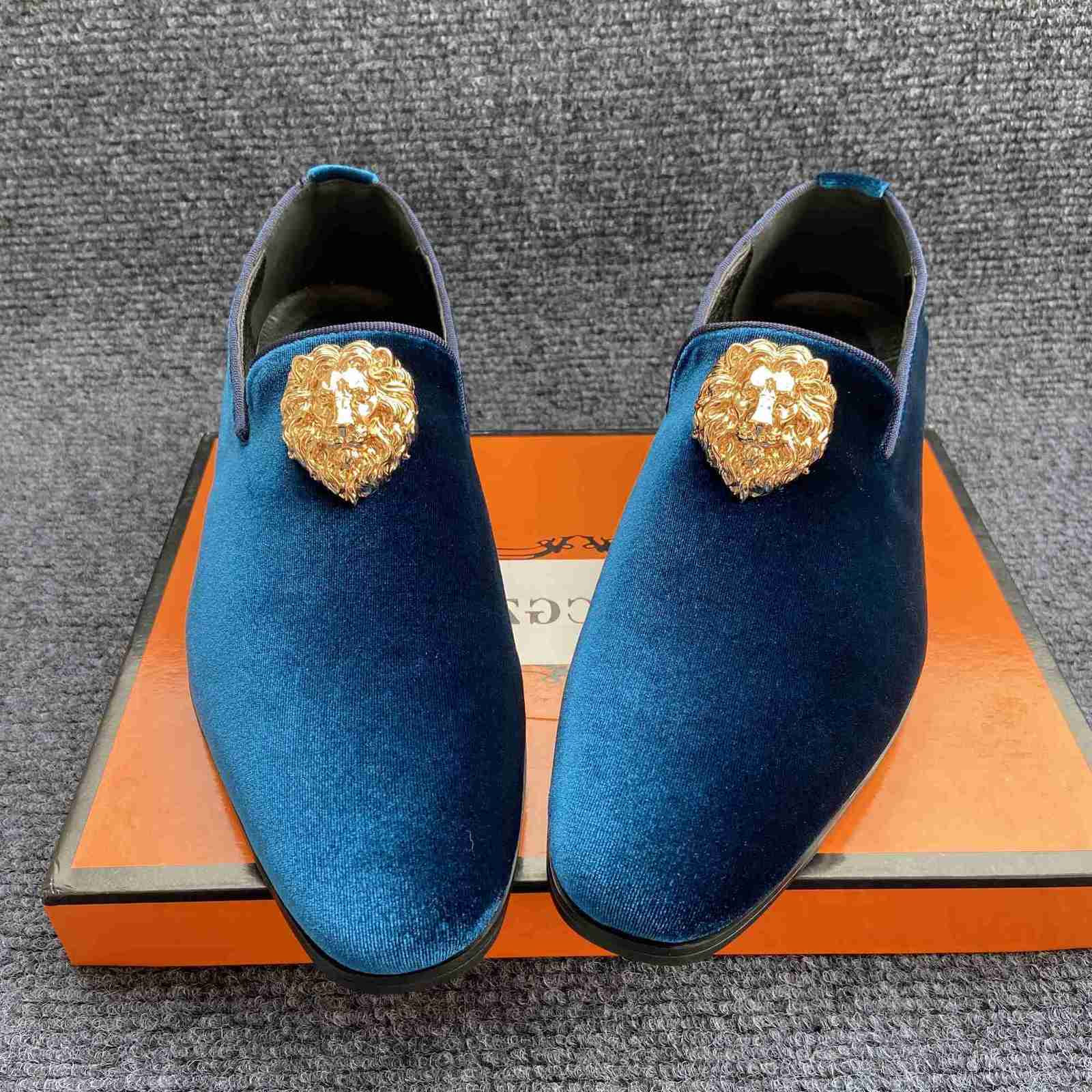 Office Dress shoes Nightclub Business Designer New Men's Black Blue Red Velvet Casual Shoes Formal Wedding Dress Loafers H260915