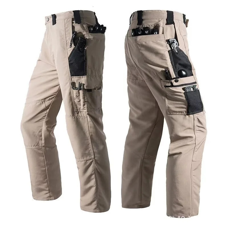Men's Loose Straight Leg MultiPocket Windproof Tactical Cargo Pants Spring Autumn Streetwear Fishing Outdoor Casual 260914
