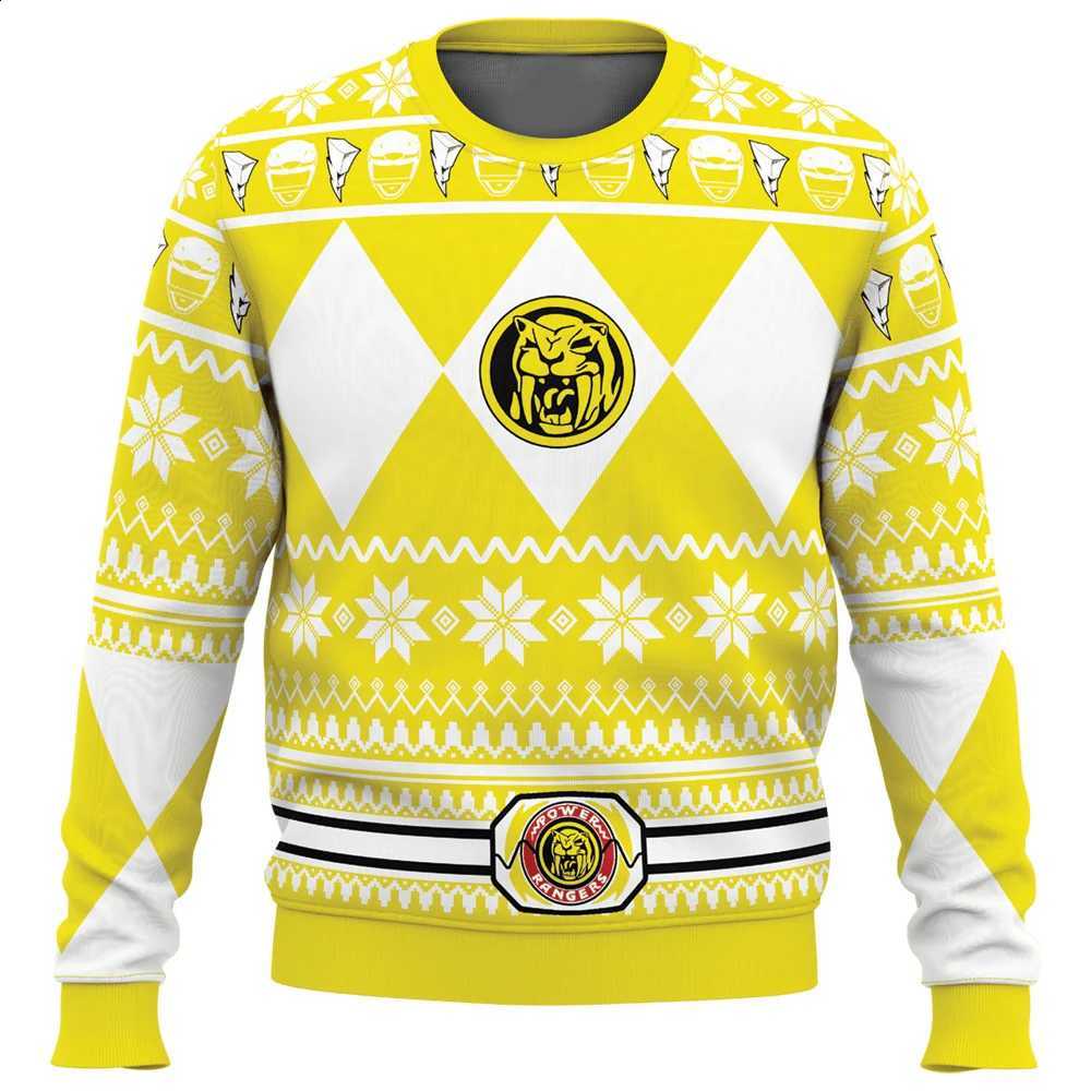 Women's Christmas and hoodie Men's Autumn_Winter New Mighty Morphin Multi Color Ranger Power Ranger Ugly Christmas Sweater Christmas Party