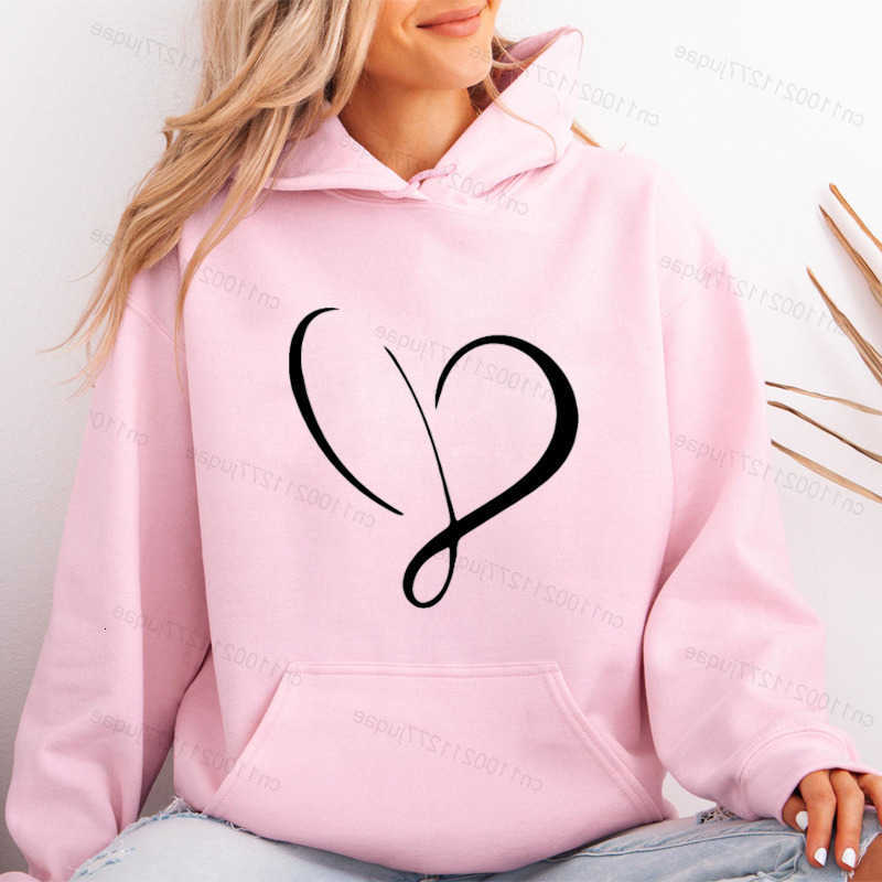 Hoodie Design Women Love Heart Ladies Casual Sweatshirt Love Heart Print Personalised Hoodie Autumn Winter Tracksuit Sportwear D260915