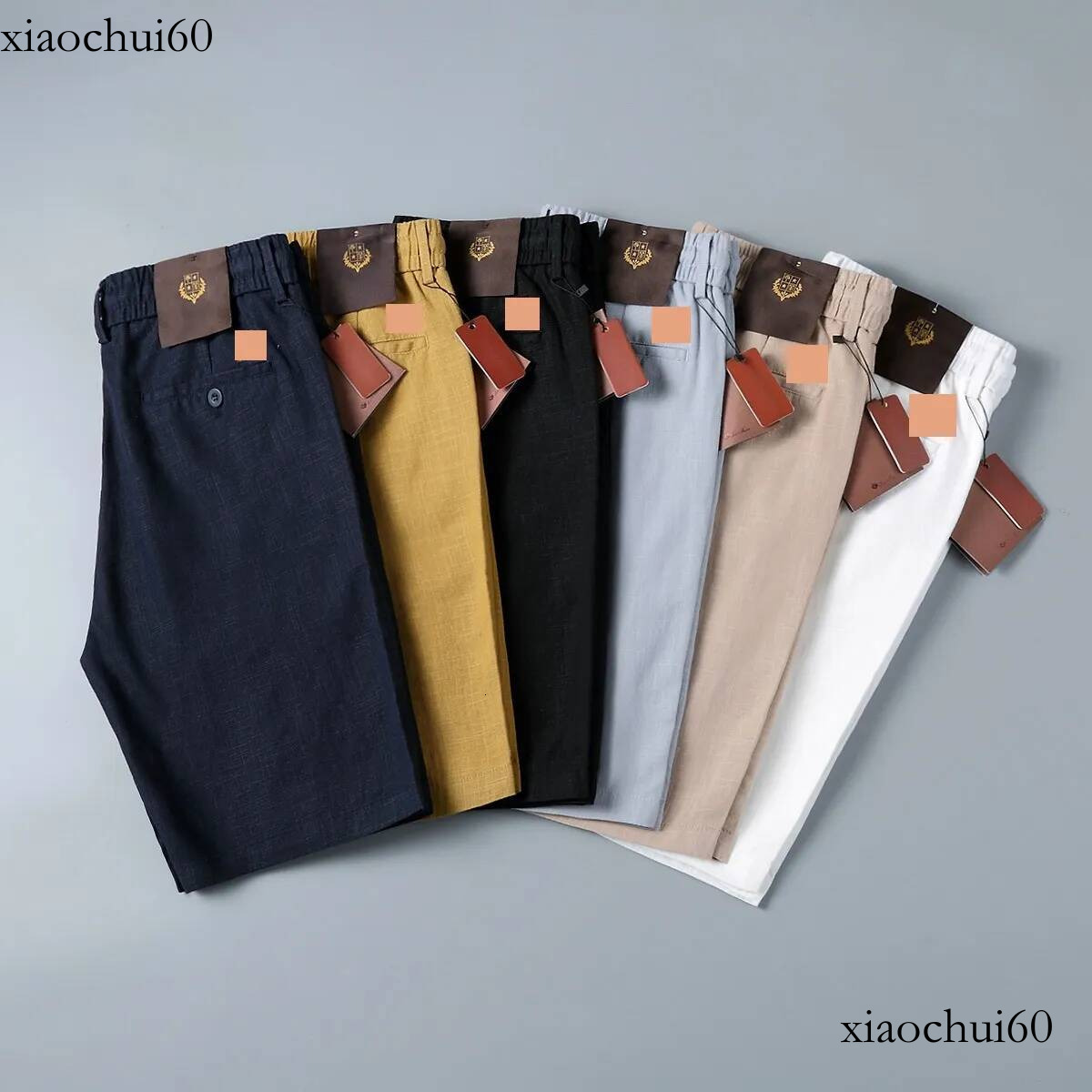Mens Designer Embroidered Letter Logo Linen Shorts Men Casual Straight Legged Loose Breathable Comfortable Sports Elastic Pants