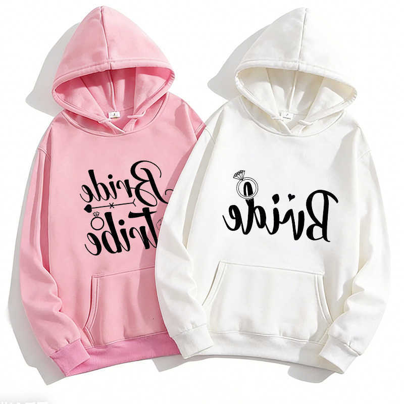 Tribe Bride Fashion Hoodies Team Women Ring Crown Print Soft Pullover Sweatshirts for Wedding Bachelorette Party Outerwears D260915