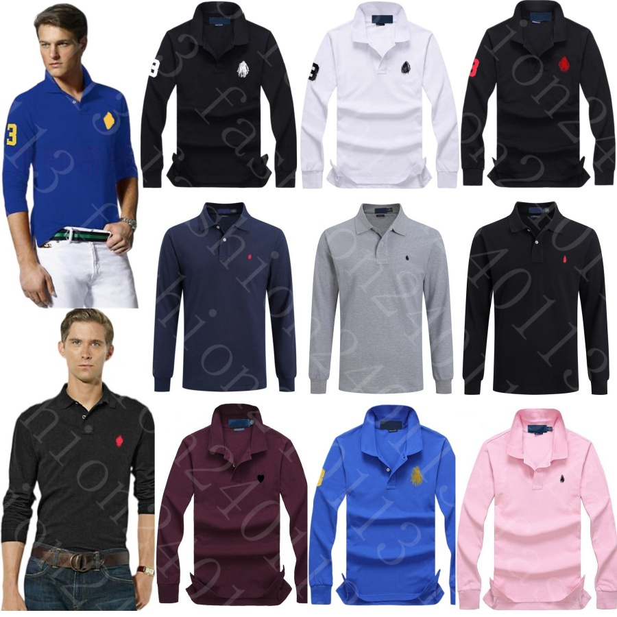 polo à manches longues à manches longues designer t-shirt hommes t-shirt polos luxe broderie vintage col décontracté angleterre italia chicago no