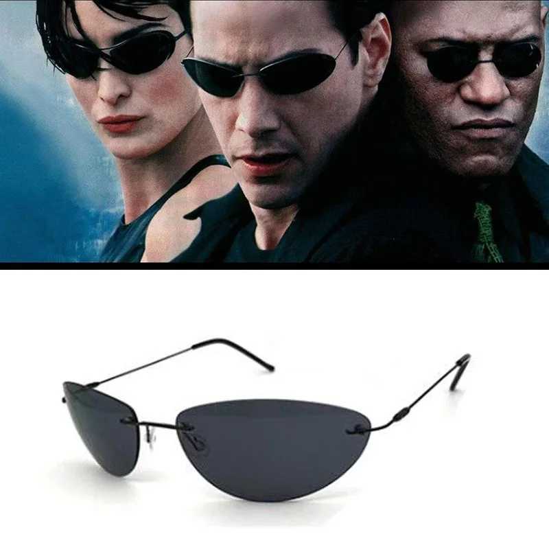 Cool The Matrix Neo Style Polarized Titanium Sunglasses Ultralight Rimless Men Driving Brand Design Sun Glasses Oculos De So Z260825