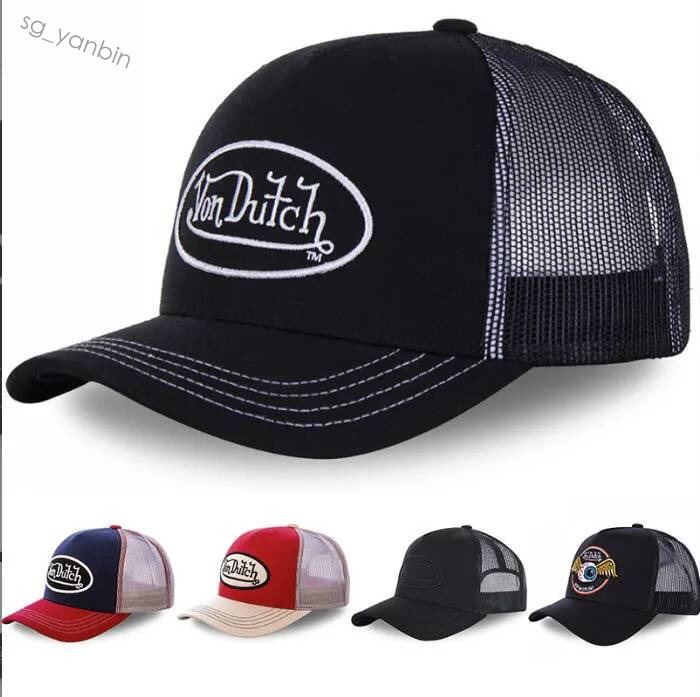 Chapeau de camionneur VON pour hommes et femmes, nouveau Style, casquette à rabat en maille brodée avec Protection UV, tendance