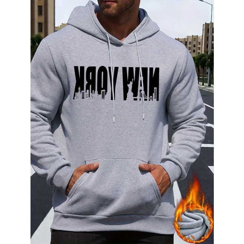 York Men's new stylish New letter print casual hoodie with drawstring for autumn and winter tops D260915