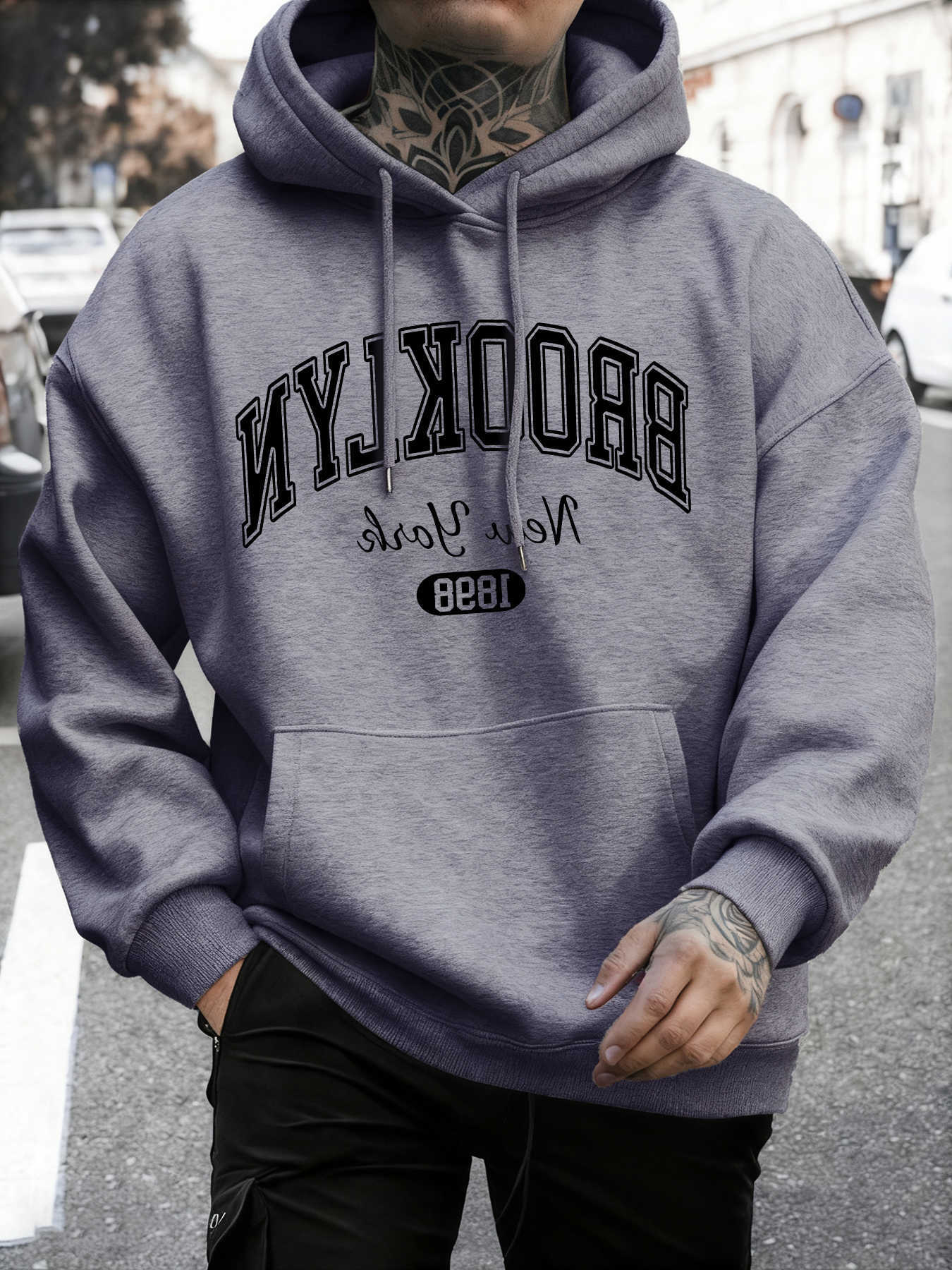 Printed York Brooklyn Mans New Sweatshirt Autumn Loose Hoodies Multicolor Vintage Pullovers Unisex Casual All-Match Clothing D260915