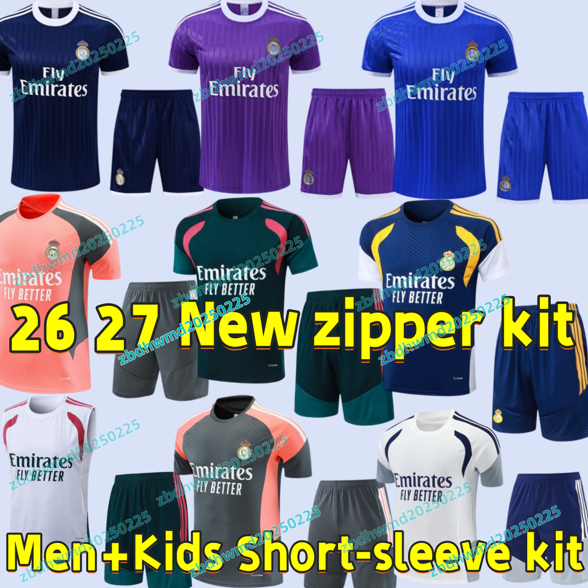 RMFC 2026 27 Reals MAdriD Short-sleeved tank top Tracksuit soccer TRAINING sets mens kids kits chandal MBAPPE VINI JR BELLINGHAM football training s