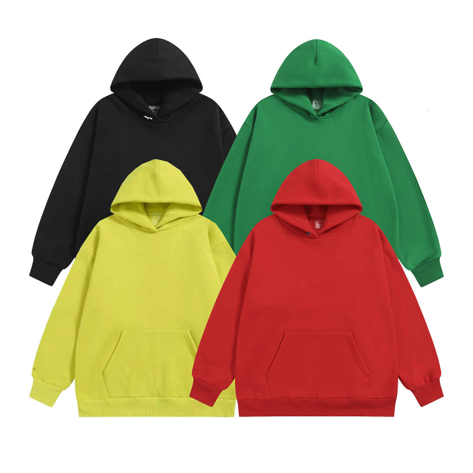 Casual New Clothing American Men's Trendy Fashion Items Loose Solid Color Plus Velvet Hoodie D260915