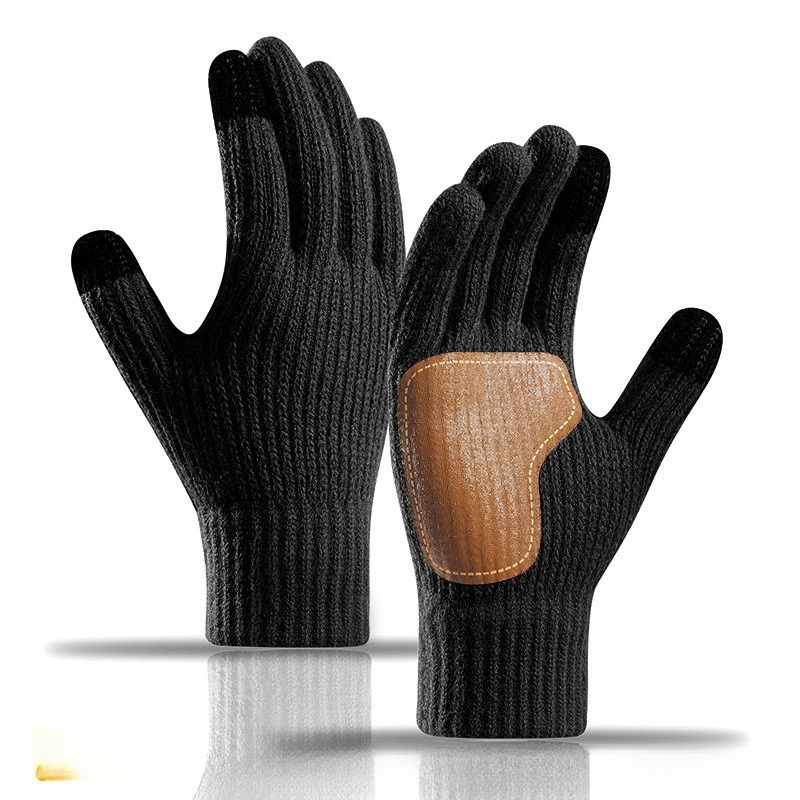 Women Cashmere Gloves Macaron Knitted Touchscreen Finger Hole Winter Autumn Warm Gloves Christmas Halloween Female Mitten