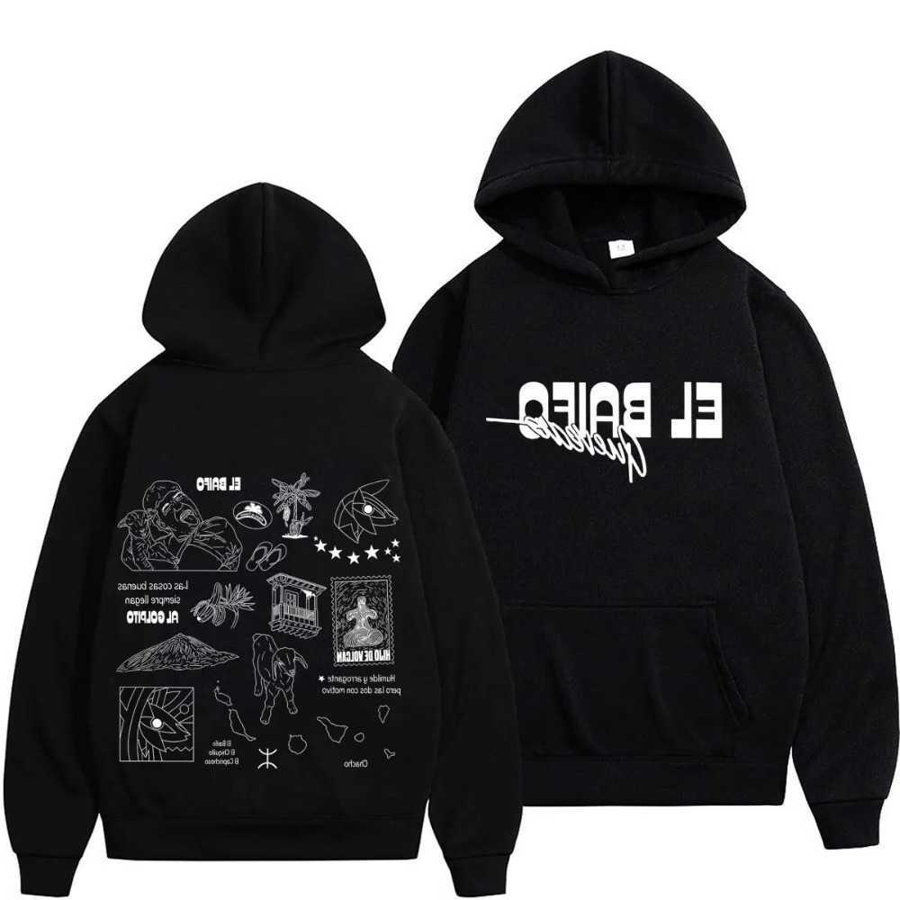 EL BAIFO Album 2026 QUEVEDO Tour Graphics Print Hoodies Autumn Winter Men Women Hip-hop Pullover Loose Casual Fashion Sweatshirt D260915