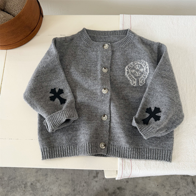 Casual Children's Knitted Cardigan Spring and Autumn Boys' Sweater Coat Korean Style