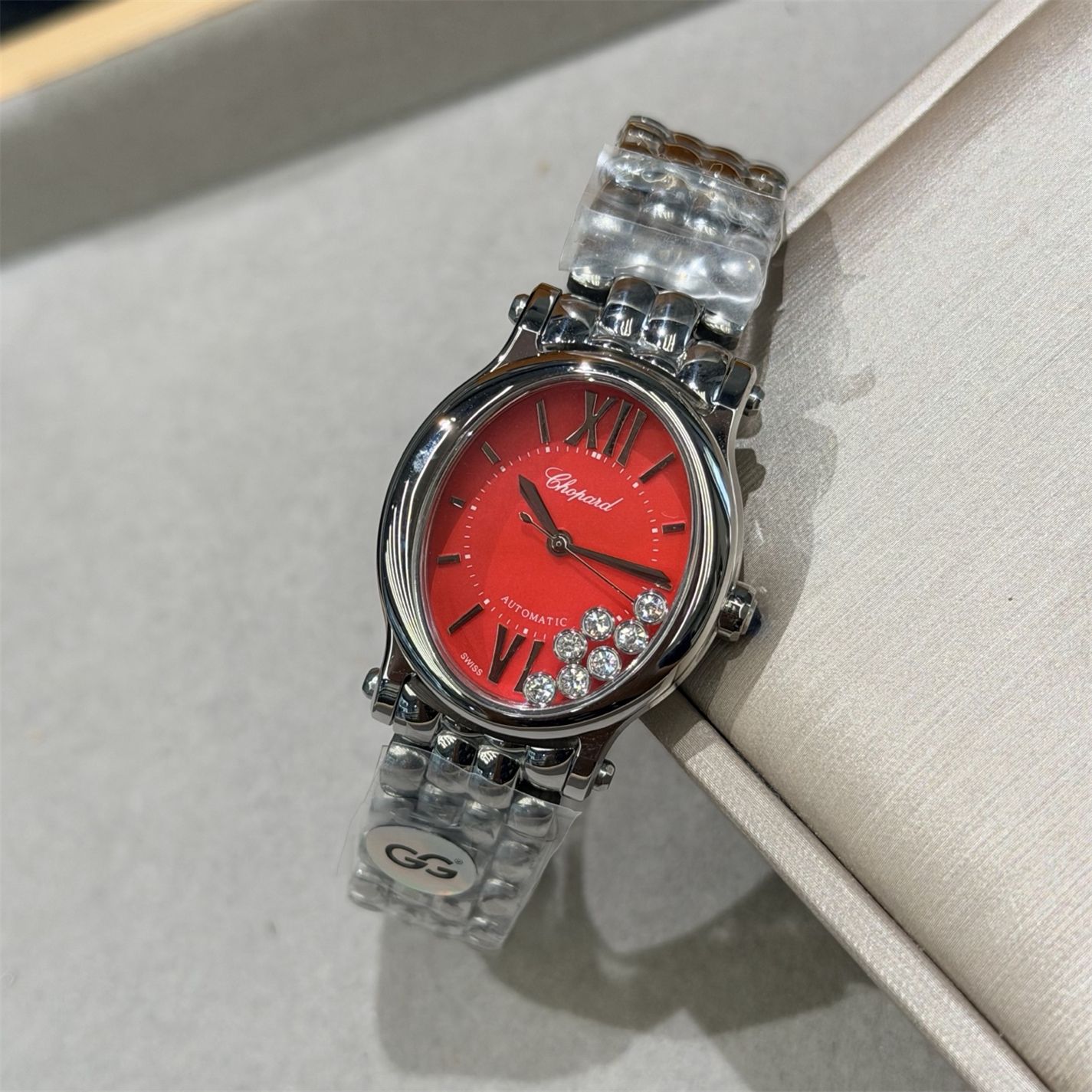 Women CHOPARDity designer Quartz movement HAPPY SPORT Diamond encrusted Watch High Quality Automatic watches women's precious stone wristwatche