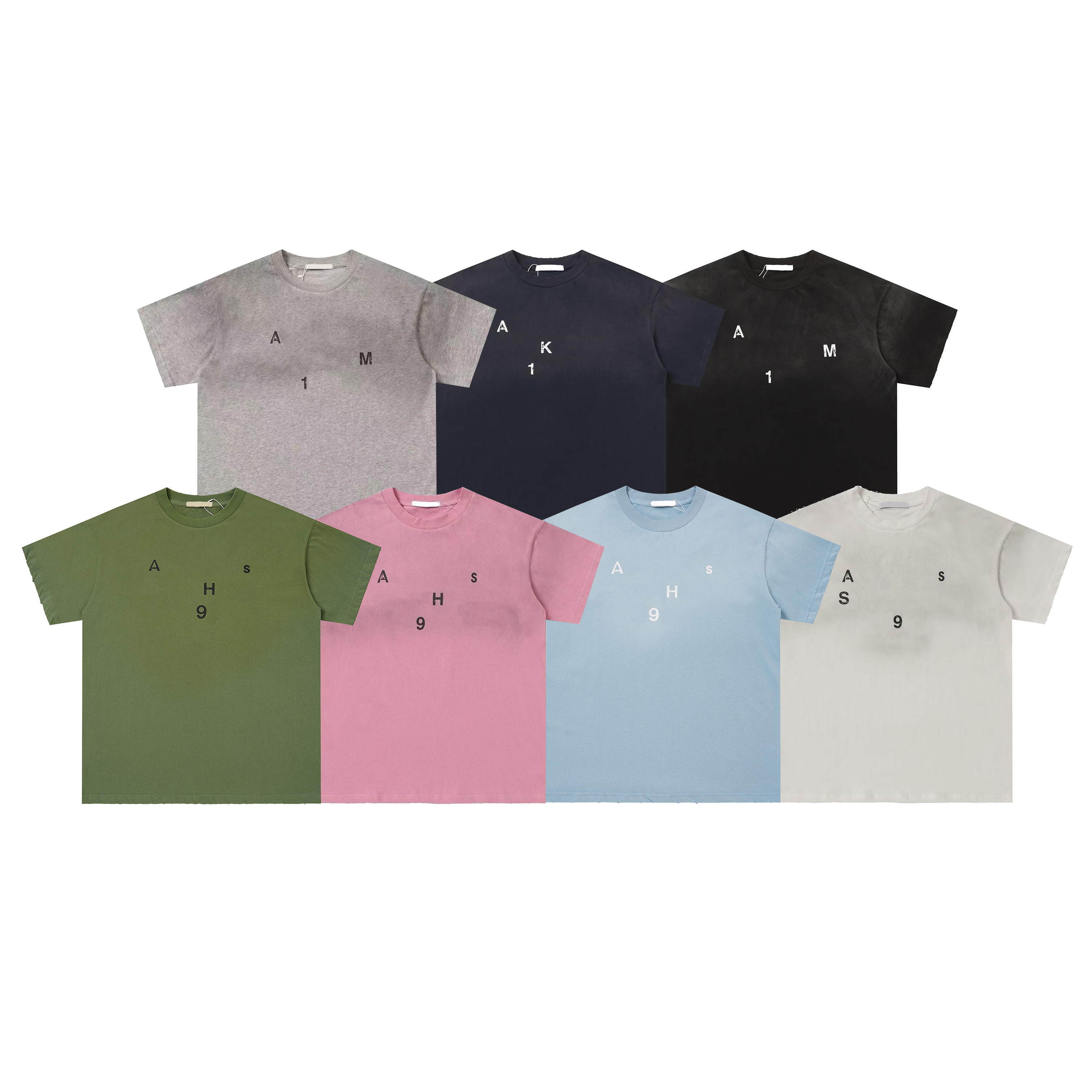 Designer Style Vintage Washed Letter Print T shirt Sleeve Unisex Street Style T Shirt Simple Versatile Short Sleeve Long Sleeve 26