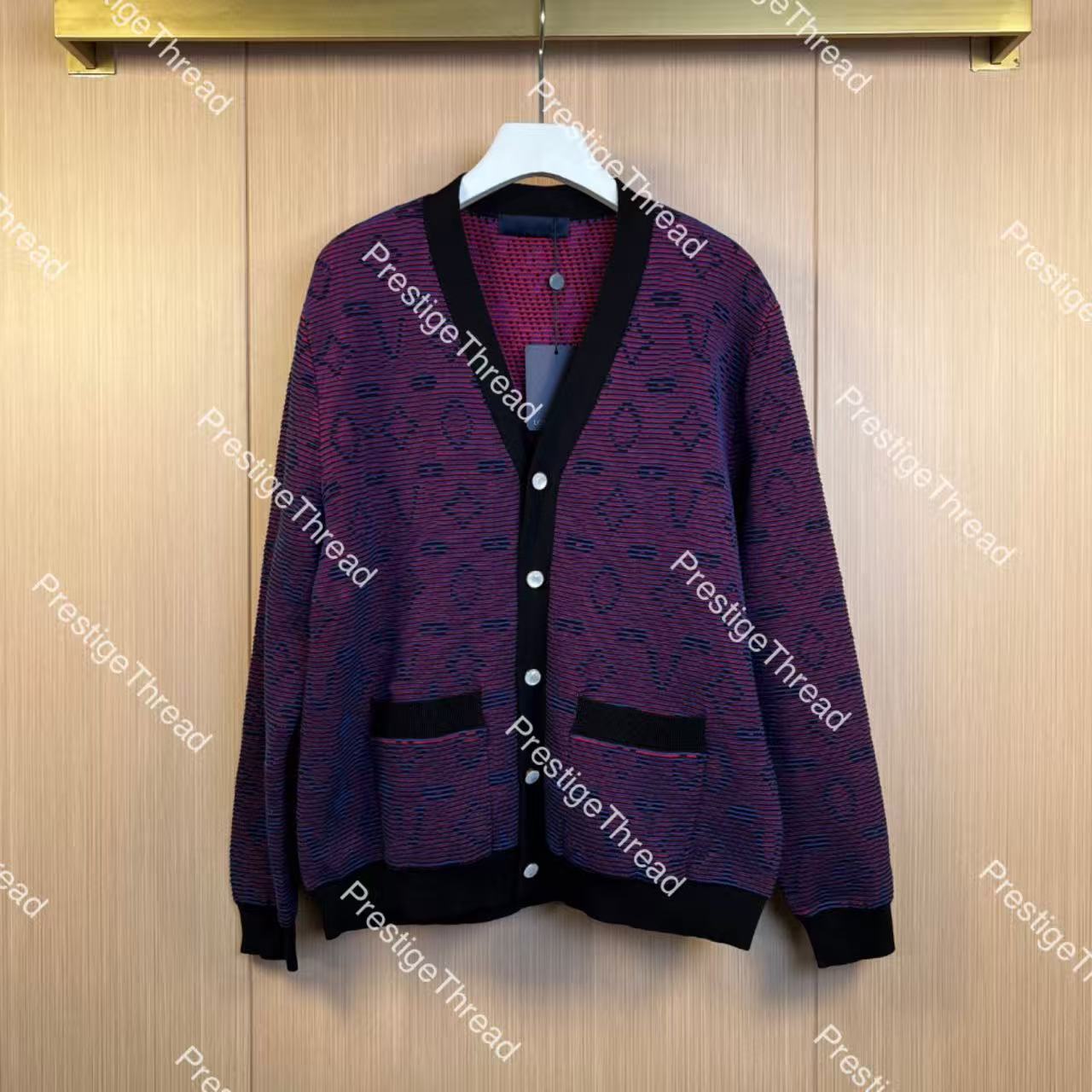 High-Quality Designer Men's Sweaters Jacquard Gradient Button Cashmere Cardigan Casual Plus-Size Menswear