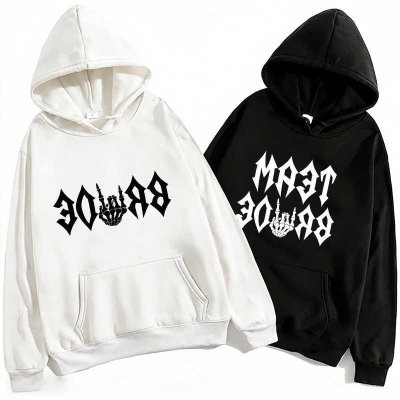 Team Bride Bride Hoodies Gothic Women Skull Hand Print Matching Pullover Sweatshirts for Bachelorette Party Wedding Outfits D260915
