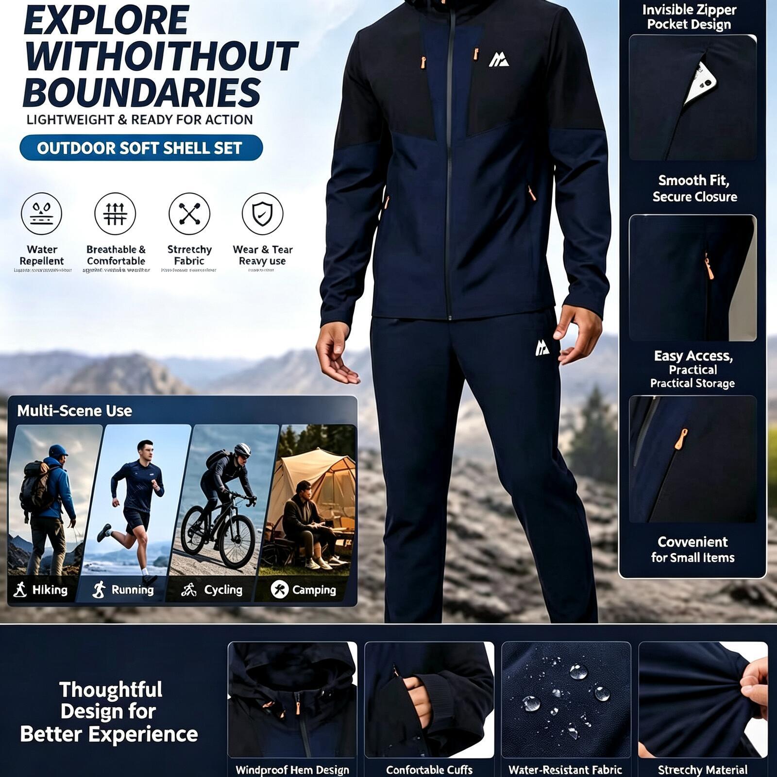 AAA+ High quality monterex tracksuit tech 3-piece set Mens tracksuit sports fiess suits running shirts shorts quick dry sportswear t-shirt sweatpant