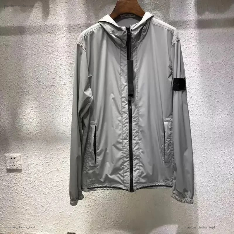 Stonees Black Jacket Metallic Crinkled Nylon Stons Hooded Bomber Coat Windproof Waterproof Outdoor Casual Men Women Top For Hiking Daily Light Shell