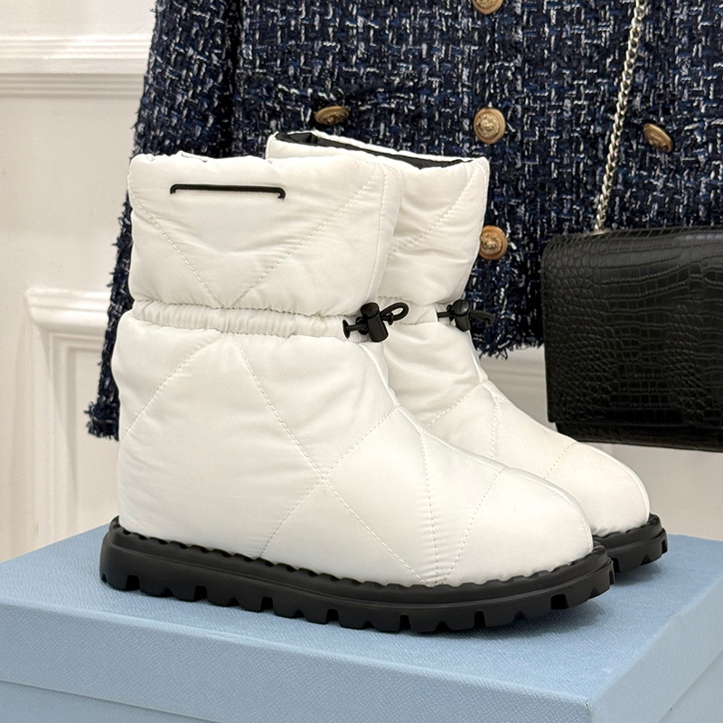 Couple Nylon High Top Snow Boots Designer Snowy Commuting Keep Warm Ankle Boot Mens Womens Retro Quilted Fashion boots Anti Slip Rubber Outsole Size