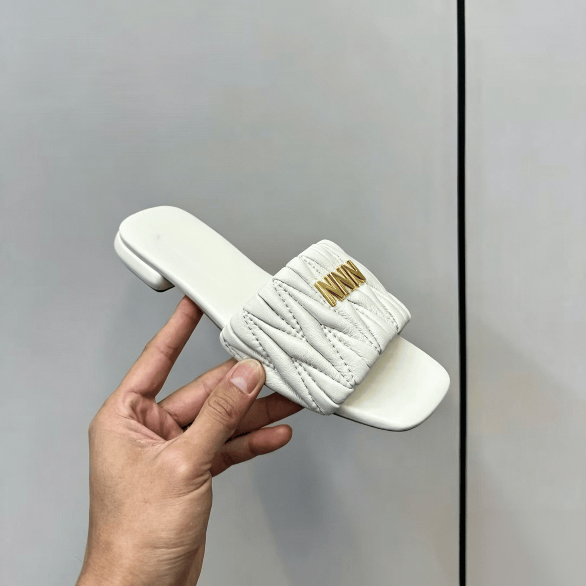 5A Designer Sandals Fashion Women Men Slides Lady Gentlemen Colorful Canvas Letter Flat bottom double tape Anatomic Leather slide style Model 35-40