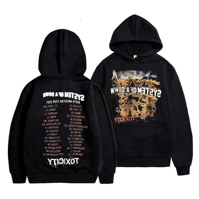 A Rock of Band System Down Toxicity Tour Hoodie Men Women Gothic Punk Vintage Hooded Sweatshirt Men's Oversized Hoodies D260915