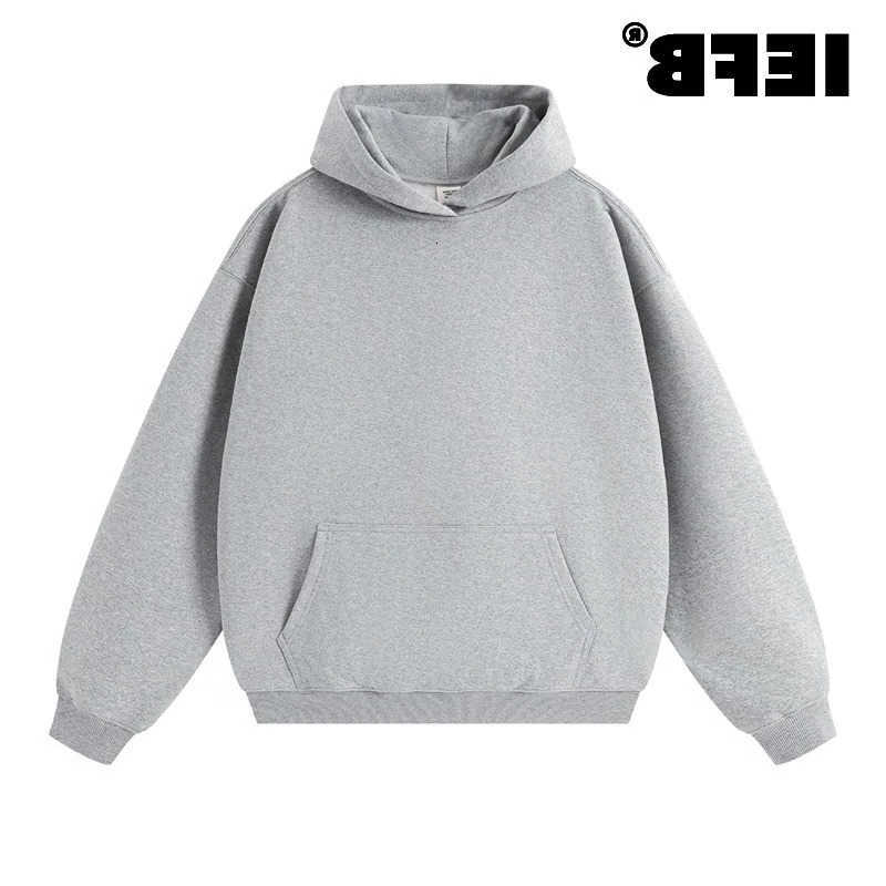 Sweatshirts IEFB Men's New Autumn Hooded Solid Color Lager Pocket Casual Thick Menswear Loose Pullover Male Hoodies 9W424 D260915