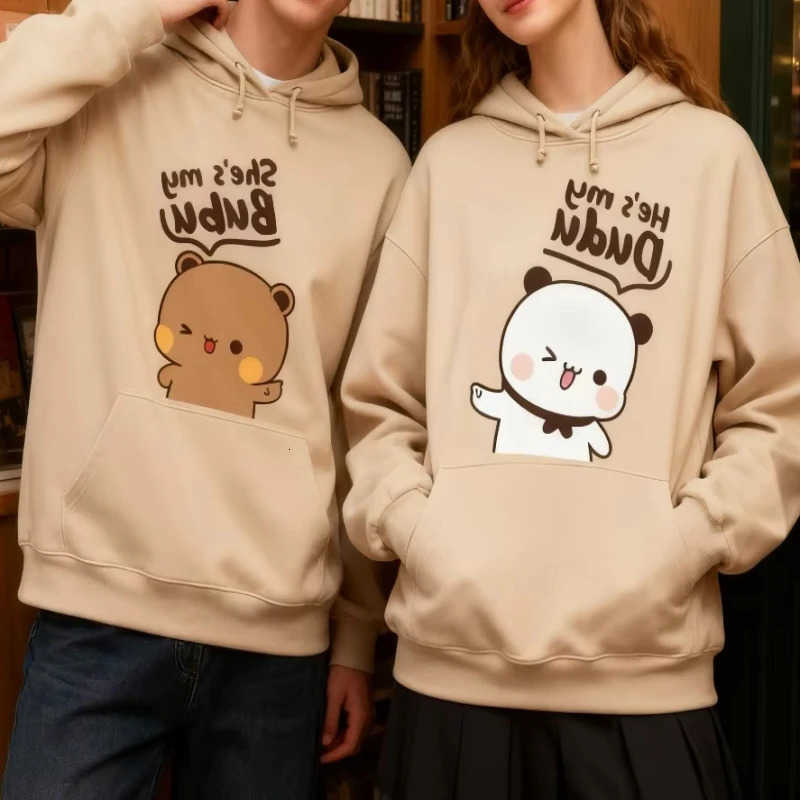 Couple Bear Bubu Hoodies Dudu Matching His and Hers Outfit Casual Cute Couple Outfits Fall Winter Men Women Daily Life Apparel D260915