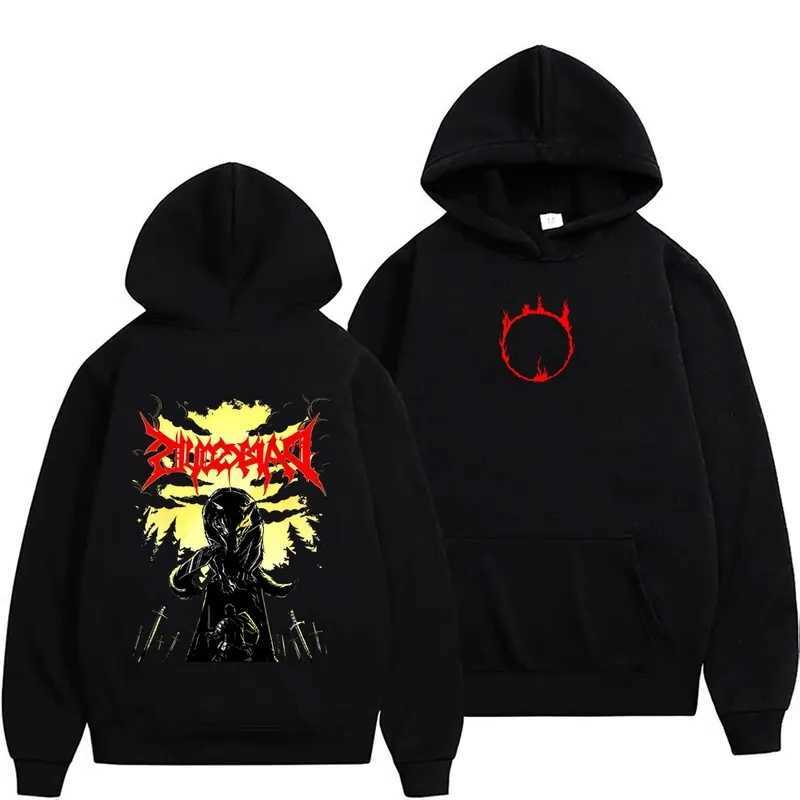 Dark Souls Double Sided Game Print Hoodie Men Women Fashion Gothic Rock Tracksuit Male Casual Vintage Oversized Pullover Hoodies D260915