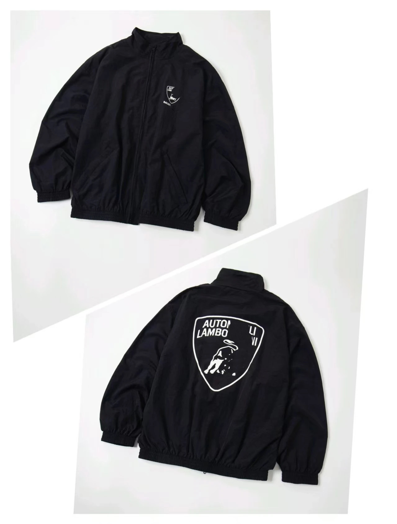 bal Oversized Letter Print Zipper Men's Women's Luxury Windbreaker Cool Stand Collar Jacket Designer Hip Hop Casual Autumn Winter Outdoor