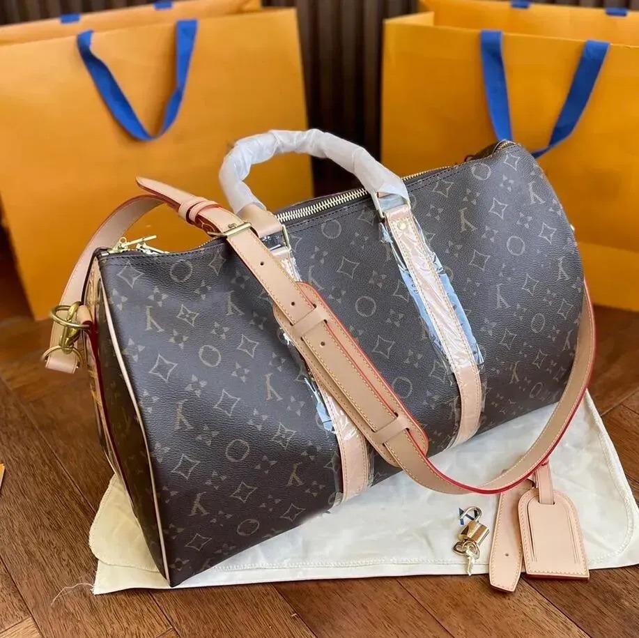 s Fashion Duffel Mens Designer Travel Clutch on Lage Bag Man basketball totes keepall 55CM Clear Handbag Women Duffle Bags trend 2026