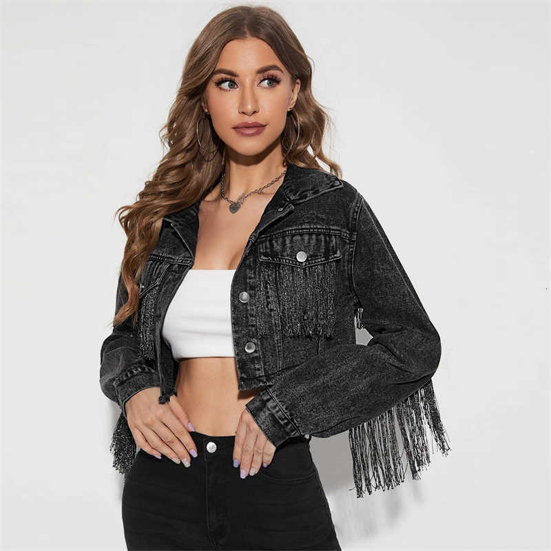 Ultra-short Denim New Jackets Womens Cool Jeans Strtwear Spring Autumn Jacket Long Lapel Coats Trend S260915920E