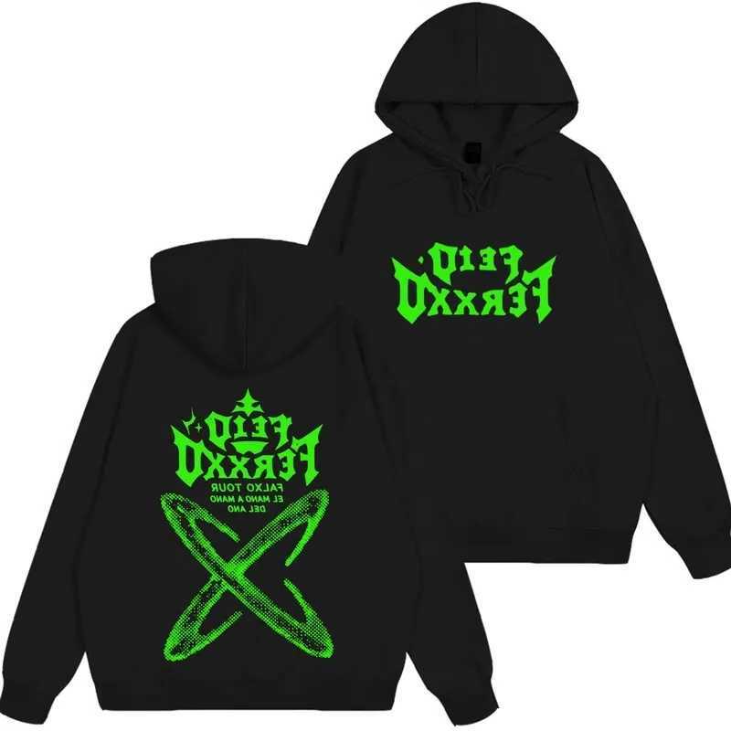 Tour Rapper Falxxo Feid Ferxxo 2026 Print Hoodies Men Women Gothic Punk Pullover Long sleeves Casual Vintage Fashion Sweatshirt D260915