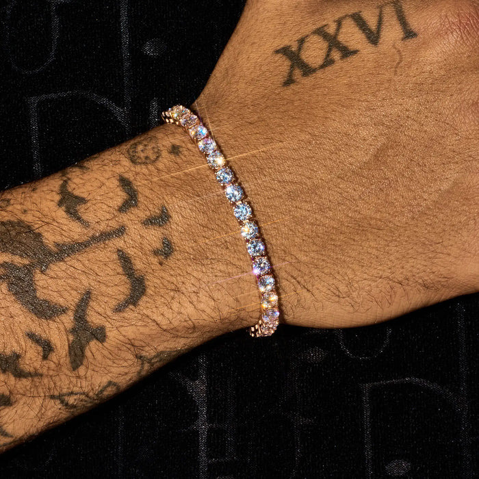 Pass Diamond Tester 2mm 3mm 4mm 5mm 6 5mm VVS Moissanite Tennis Bracelet 925 Silver 18K Gold Plated Rose Gold Color Bracelet