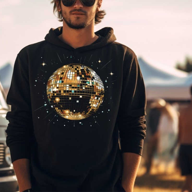 Autumn Fashion and Winter Hoodie Men's Vintage Disco Long sleeve Pullover Hood 80s 90s Outfit Adult Keep Warm Sweatshirt D260915