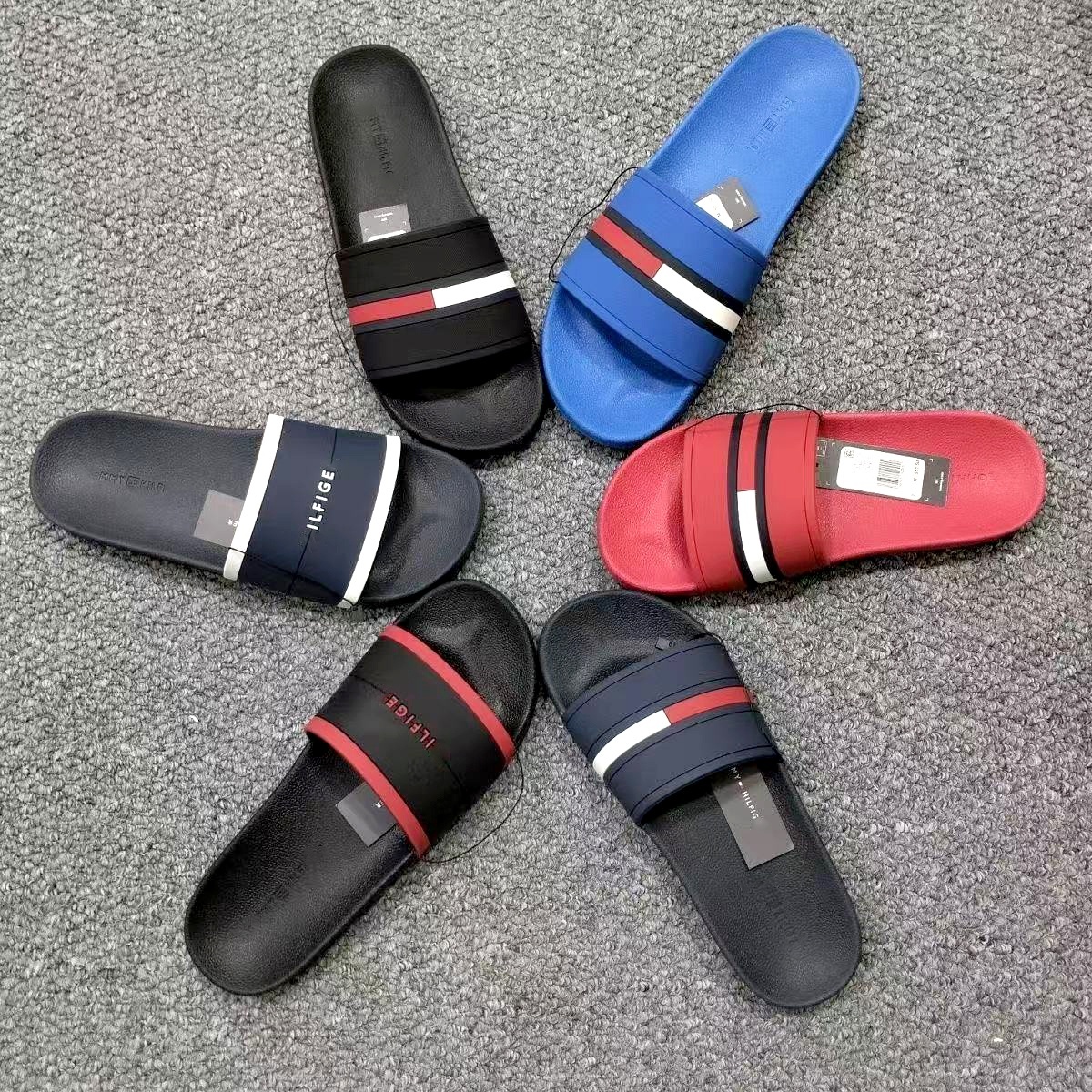 Tommyslide men's sandals slippers Summer shoes casual luxurys Designer slider High quality Soft Rubber Flat Fashion New Beach pool sandale Outd