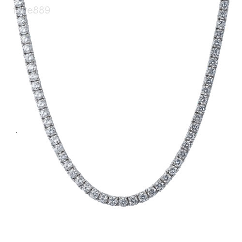 Fine Jewelry Men's Women's 3mm Classic 925 Sterling Silver VVS Moissanite Diamond Cluster Tennis Chain Necklace For Gifts