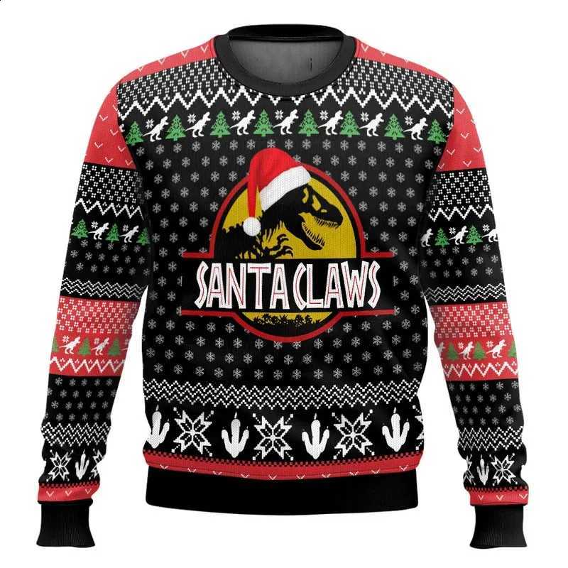 Park Jurassic Christmas Dinosaurs hoodie Merry Christmas Clothing Gifts Santa Claus sweaters Men's and women's hoodies 3D Autumn and Winte