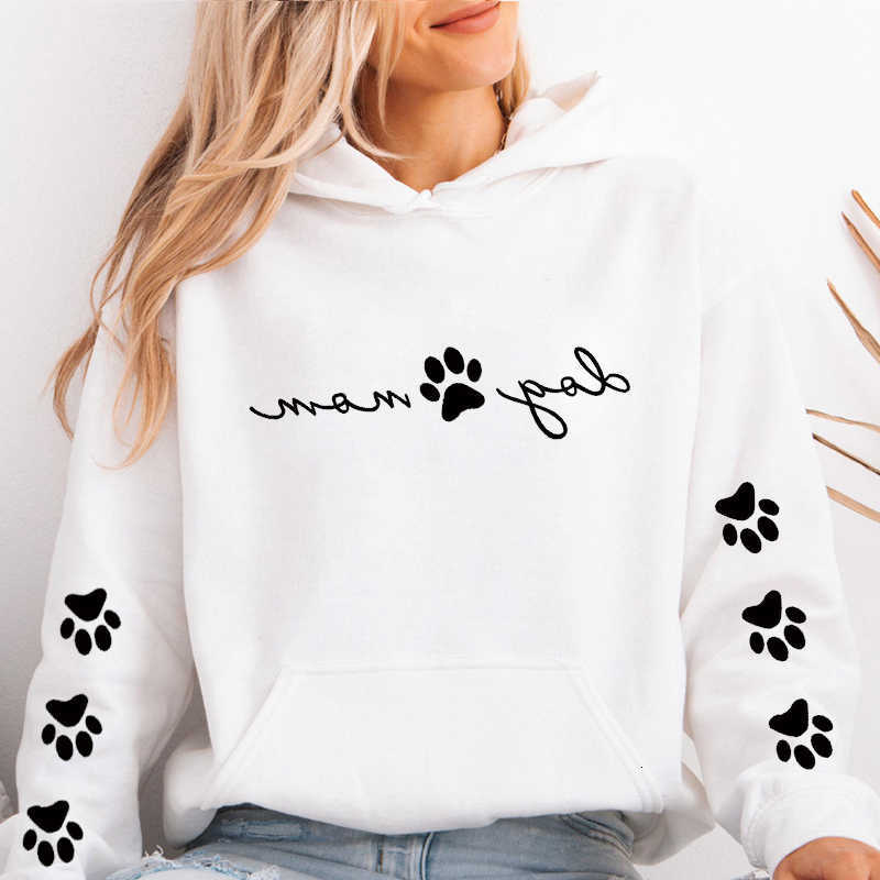Women Autumn Hoodies Winter Hooded Casual Streetwear Dog and Mom Printed Sweatshirts Long sleeve Harajuku Y2K Tops Hood Shirt D260915