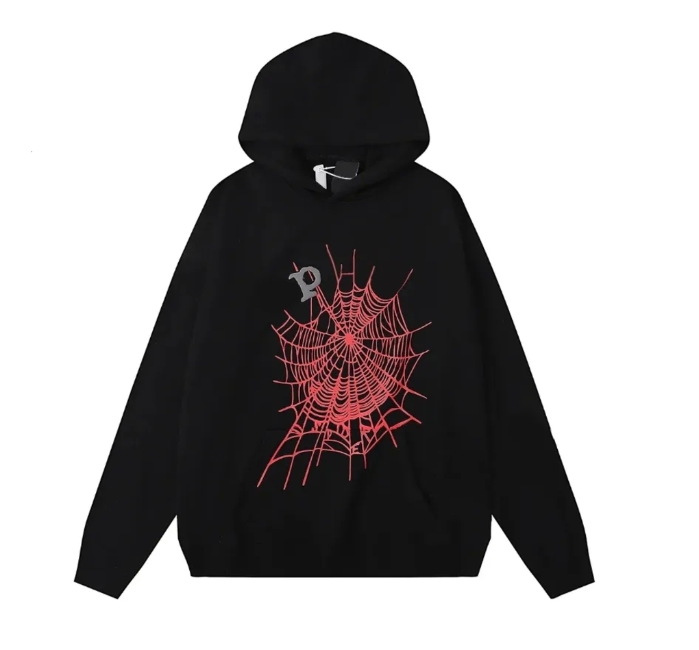 Young Thug Spider Hoodies Mens Designer Puffball Round-Neck Hooded Printed Long-Sleeved Hoodie - Lightweight, Loose-Fitting, Casual Hoodie Pullover