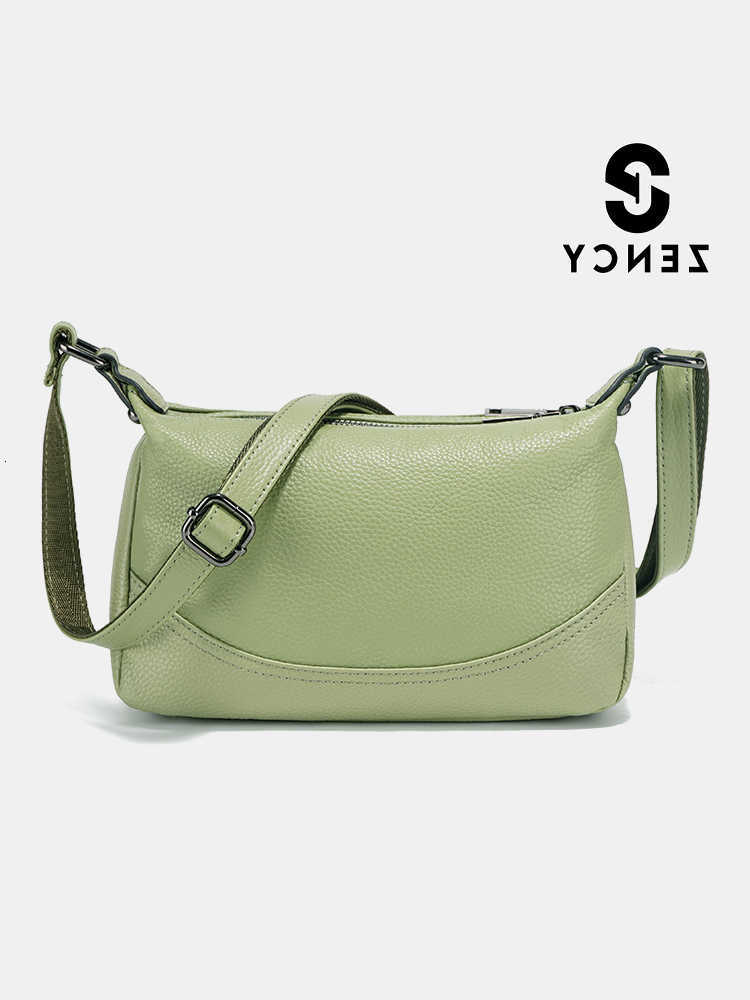 For Zency Bag Spring Summer Women Cowhide Soft Leather Hobo Shoulder Bag Double Zip Main Pockets For Commuter Shopping Outing H260916