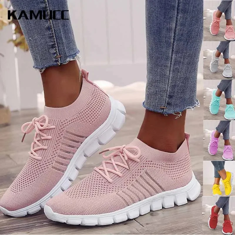 Women Mesh Breathable Shoes Slip on Flat Woman Tenis Ladies Casual Walking Footwear Sneakers Womens Vulcanize 260917